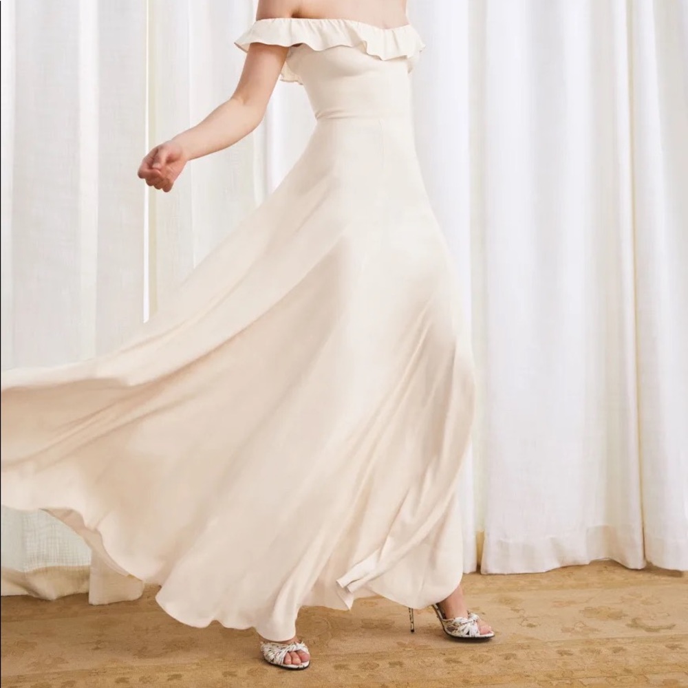 NWT Reformation “Verbena” white off the shoulder dress - Picture 2 of 7